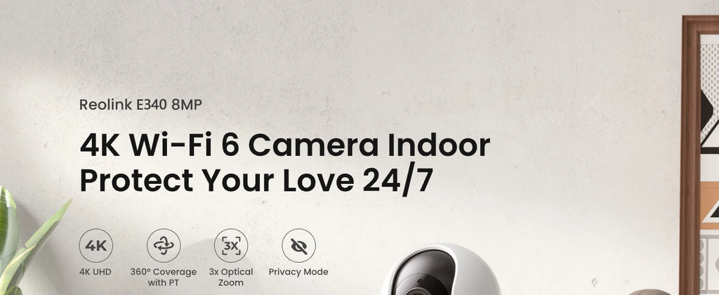 REOLINK 5MP WiFi Security Camera Person/Pet/Crying Detection Indoor Baby Monitor 2 Way Audio PT Auto Tracking IP Camera E1-Pro