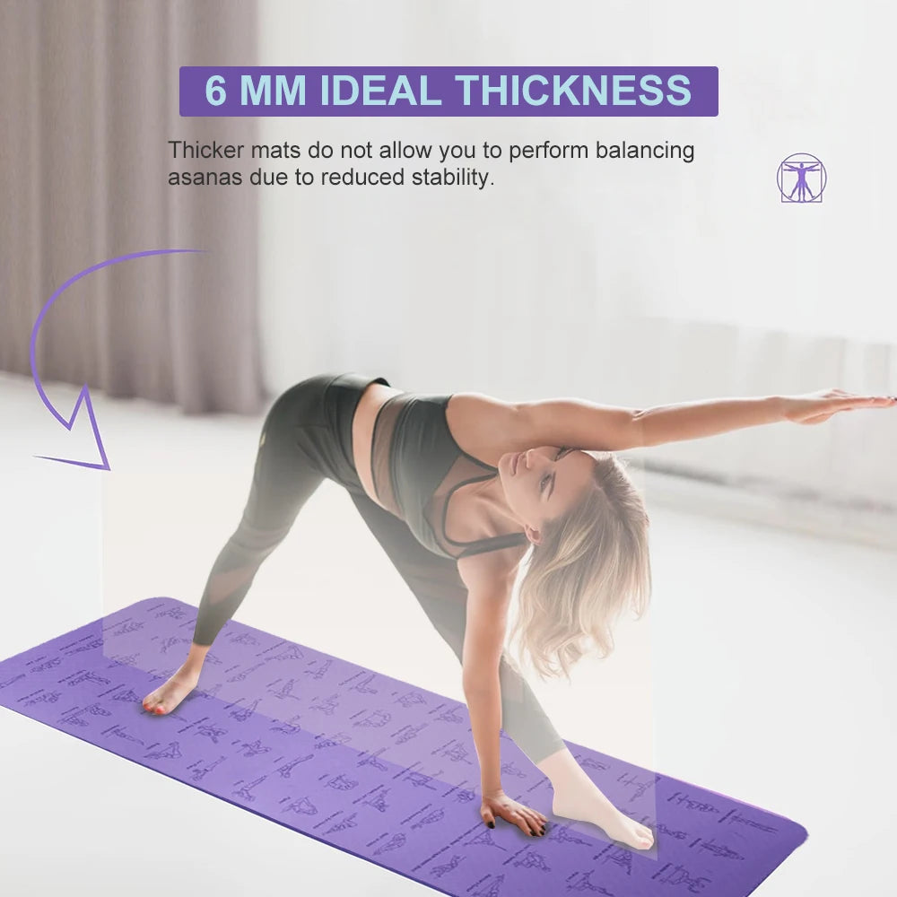 TPE Yoga Mat 183cm*61cm Anti-skid Sports Fitness Mat For Exercise Yoga And Pilates Gymnastics Mat Fitness Equipment