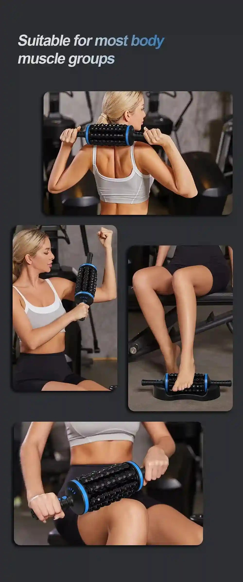 Electric Massager: Rechargeable Deep Tissue Tool for Muscle Relief Massage Roller Tidesmit