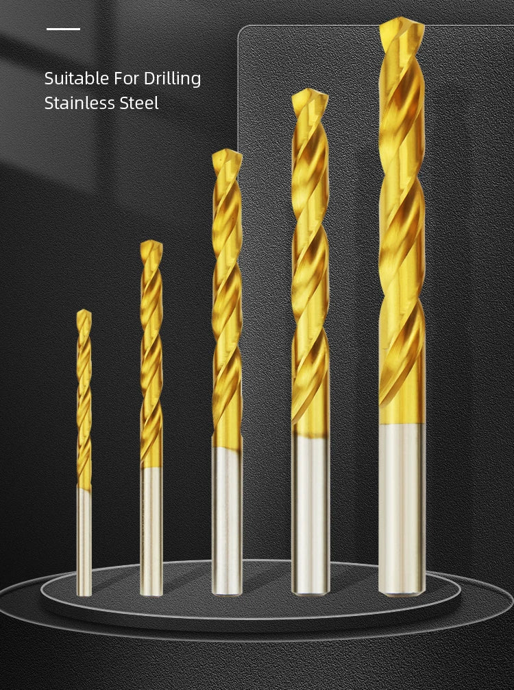 ABAOTE Titanium Twist Drill HSS High Speed Steel Drill Bits 10Pcs Power Tools 1MM 1.5MM 2MM 2.5MM 3MM For Metal Drill Tool