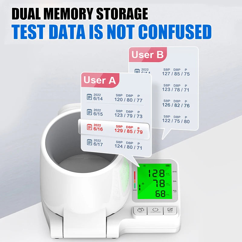 AiQUE Clinic Blood Pressure Monitor Automatic Tunnel Tonometer Digital Upper Arm Sphygmomanometer Tensiometer BP Machine Pulse