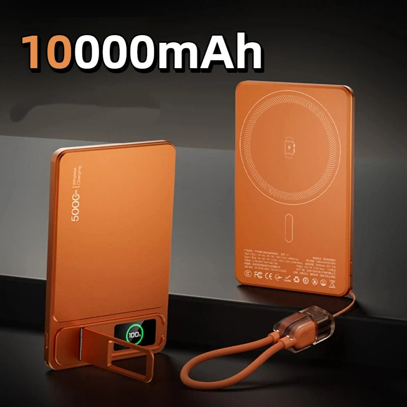 Magnetic Wireless Power Bank 10000mAh with 20W PD Fast Charging Orange 10000mAh Tidesmit