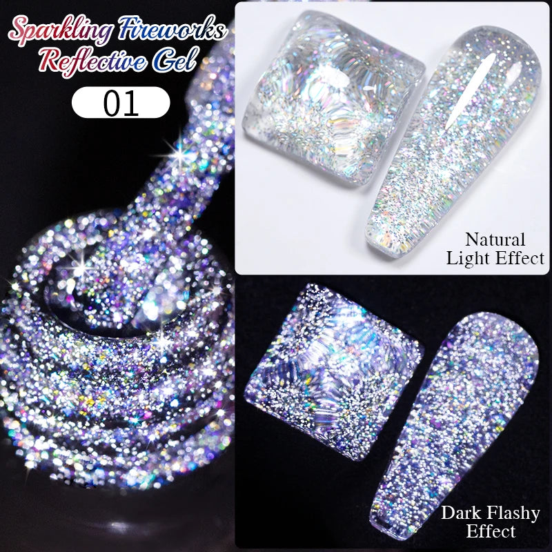 Cat Eye Magnetic Gel Polish 7.5ml - Professional Long-Lasting Nail Art Permanent Makeup Machines FireworksReflective1