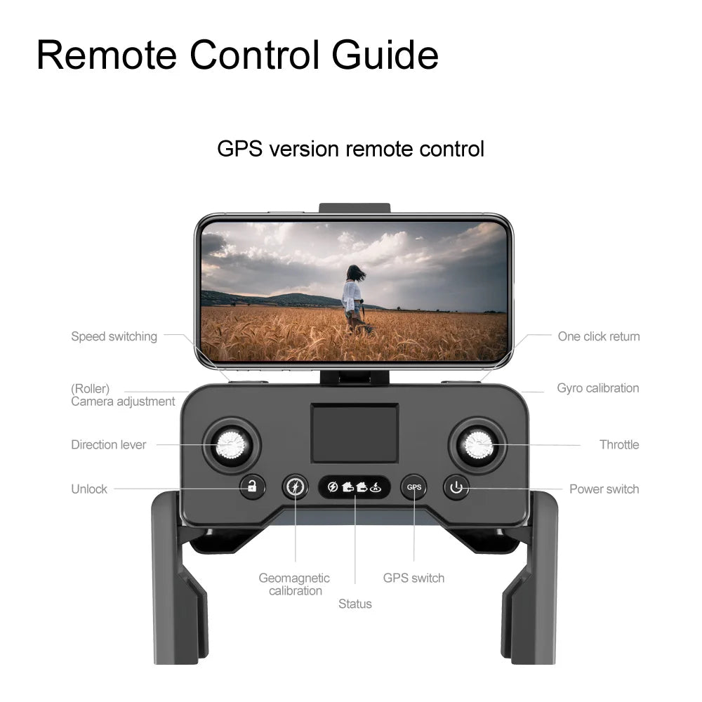 Tidesmit 8K GPS Drone with Camera, Brushless Motor & Foldable Frame Tidesmit