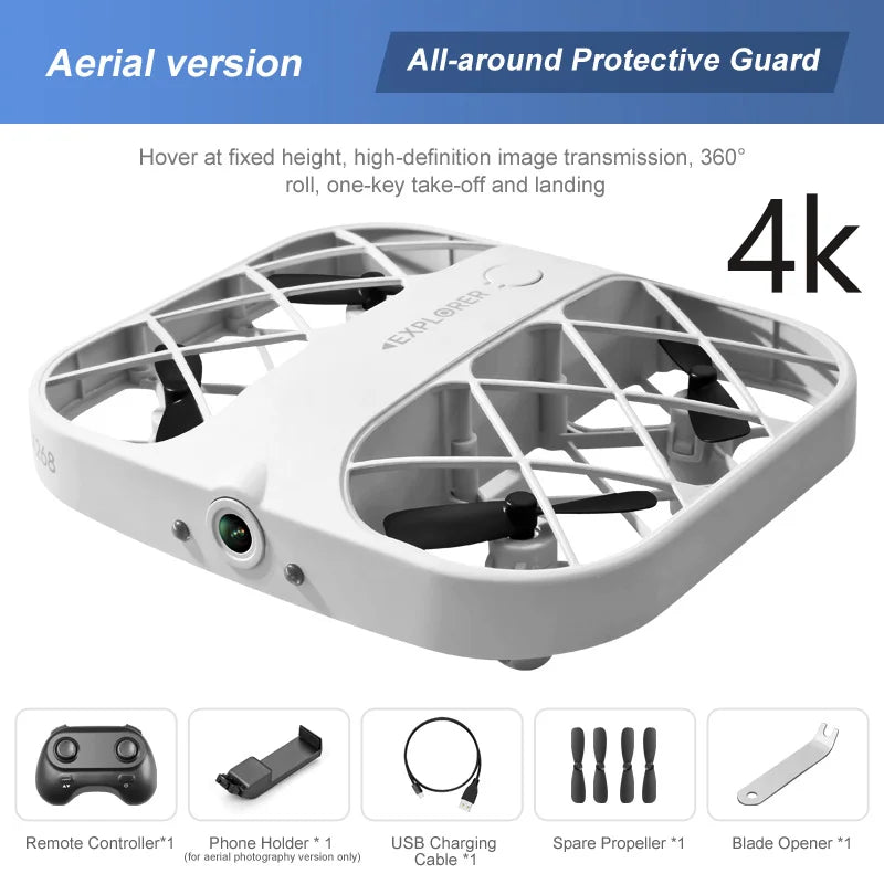 Mini Foldable Camera Drone with 8K Resolution - Portable RC Quadcopter 4K camera white Tidesmit