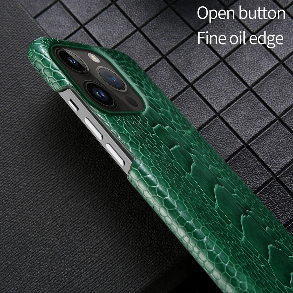 iPhone 16 Pro Max Genuine Leather Case | Slim Shock-Absorbing Cover Tidesmit