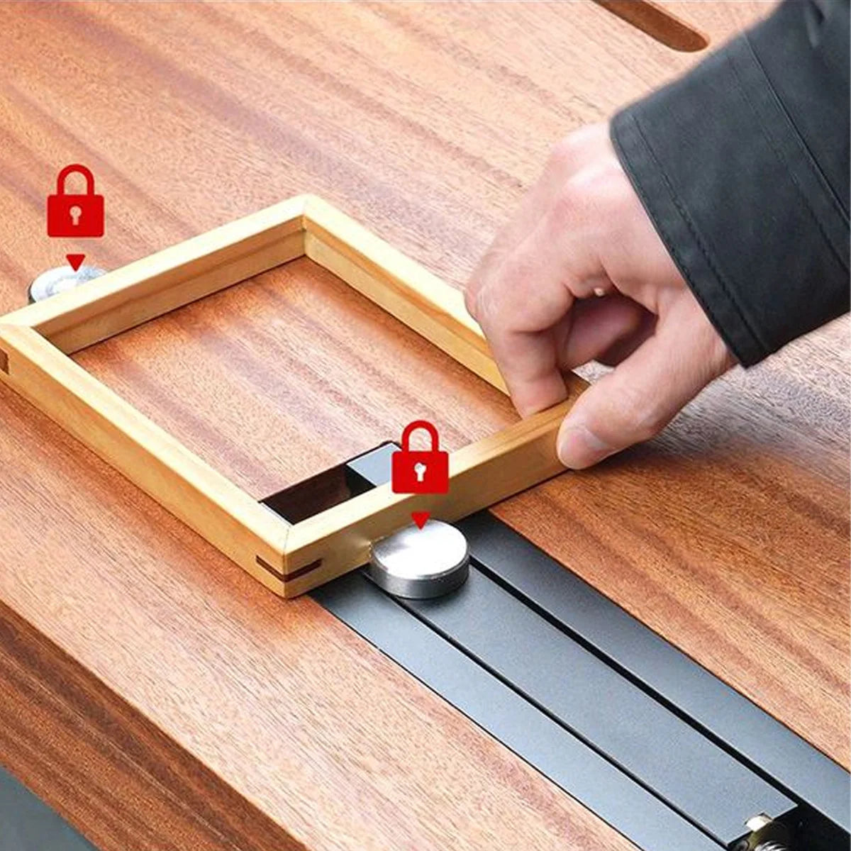 Woodworking Table Fast Moving Inertia Tail Plier, Workbench Fixture Vise 0-110mm Applicable Range Bench Clamp for 20mm Dog Holes