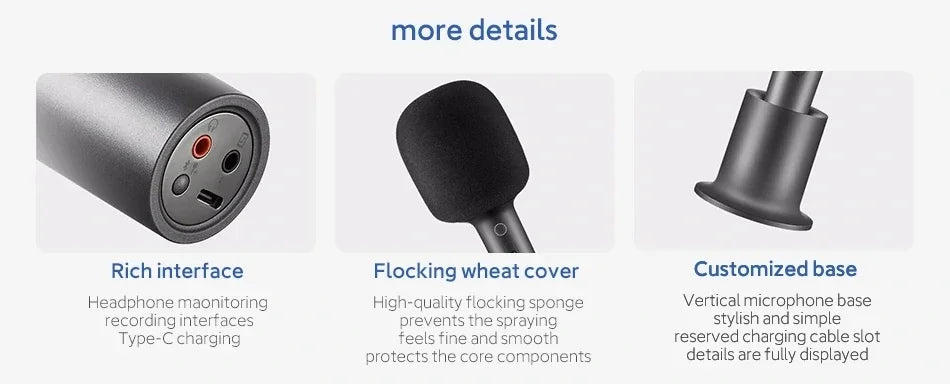 Mijia K-Song Microphone wireless bluetooth 5.1 DSP Noise Cancellation Stereo Sound Effect Double Duet with 9 Kinds Sound CN