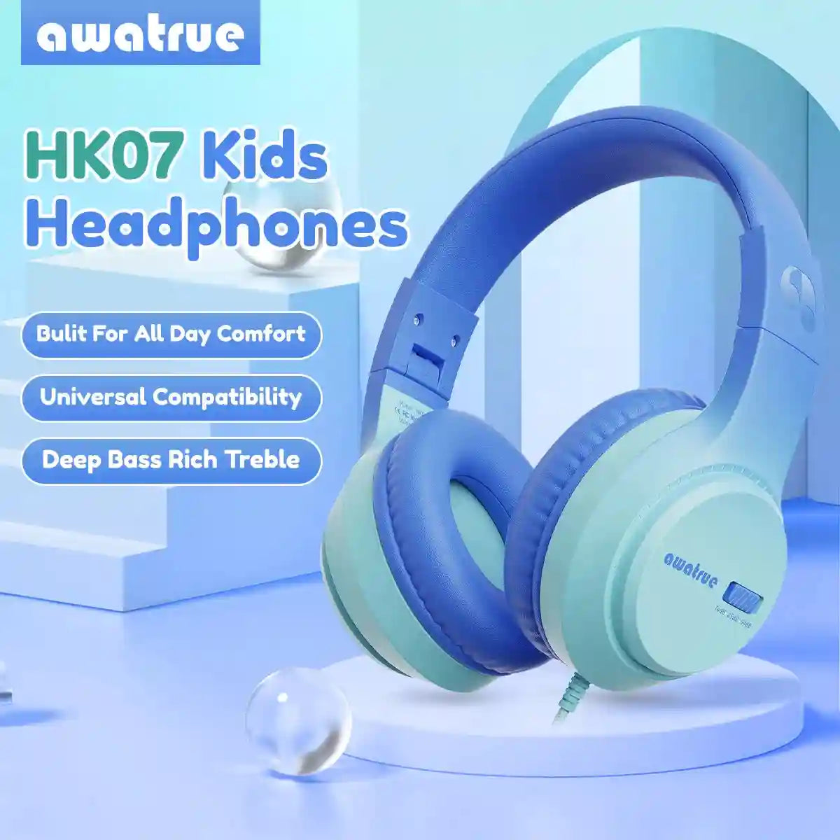 Kids Wired Over-Ear Headphones with Safe Volume Limiting by Tidesmit Tidesmit
