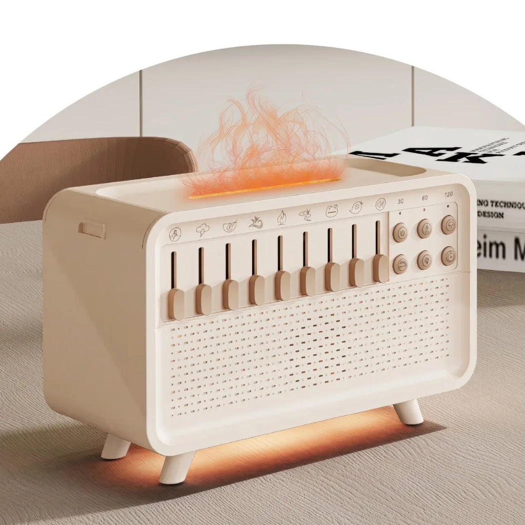 Bluetooth White Noise Machine with Aroma Diffuser,Humidifier & Night Light |8 Natural Sounds,3-Level Dimming for Sleep Therapy