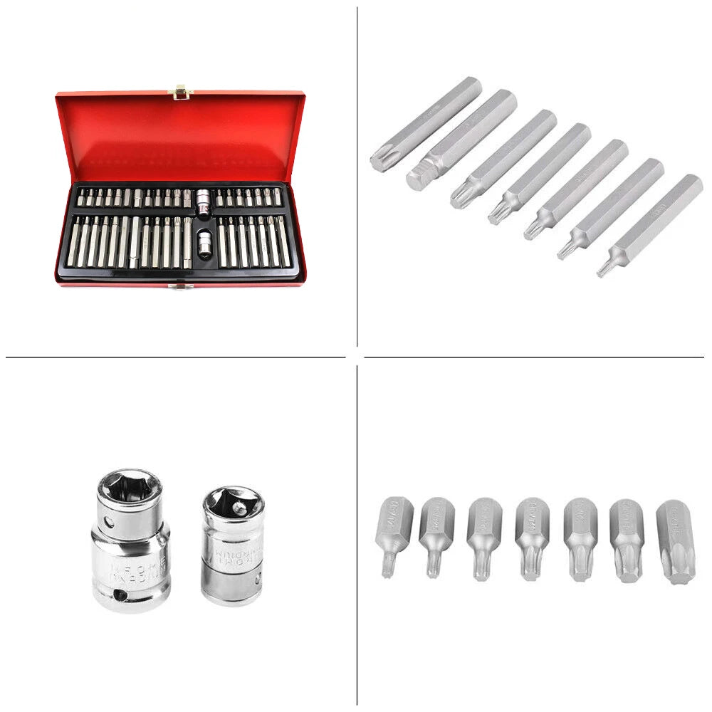 40PCS Auto Repair Tool Set, Ratchet Wrench & Torx Socket Set, L-Wrench, Bit Ratchet Box, Effective Comprehensive Touching