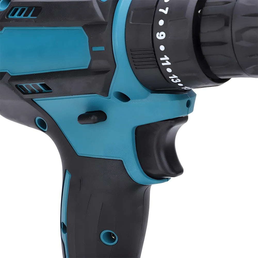 Podofo 10mm Cordless Impact Hammer Drill Drill Driver Stepless Speed High Torque Handheld Rechargeable Power Drill For Wood Metal Drilling Screw Driving Home Repair Power Tool