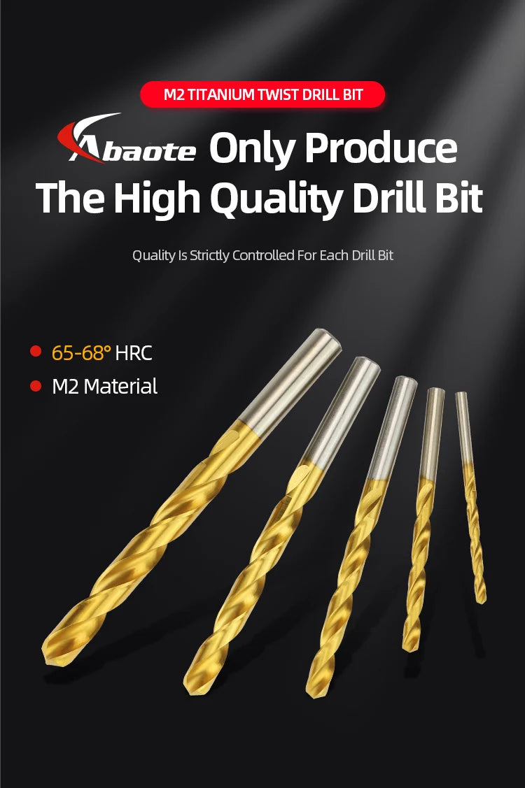 ABAOTE Titanium Twist Drill HSS High Speed Steel Drill Bits 10Pcs Power Tools 1MM 1.5MM 2MM 2.5MM 3MM For Metal Drill Tool
