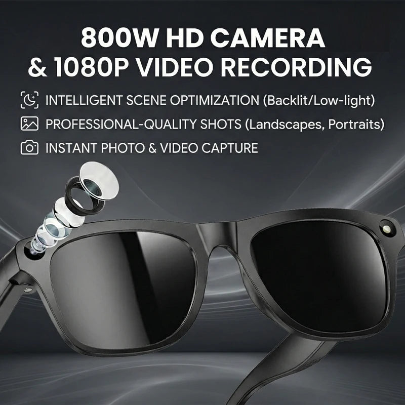 AI Smart Glasses with Camera & Translator - Black Frames by Tidesmit Tidesmit