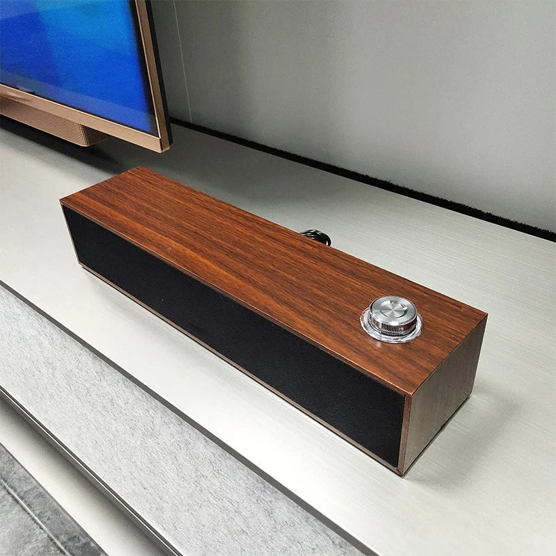 Wooden Computer Speaker with Subwoofer Bass - HiFi Audio System Tidesmit