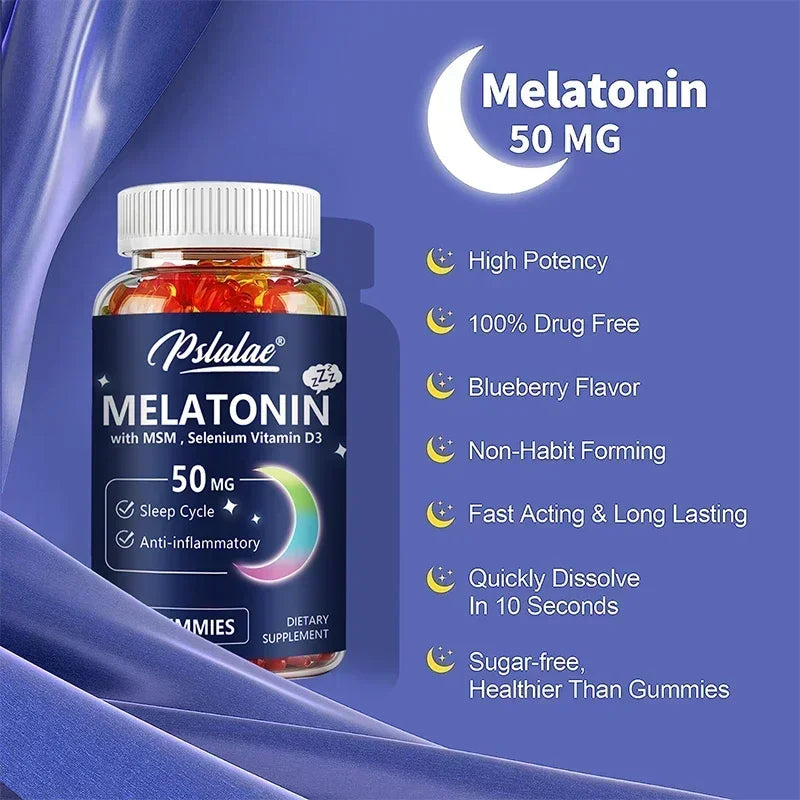 Melatonin Gummies - Helps Fall Asleep Faster, Improve Sleep Quality, Quick Dissolution, Regulate Biological Clock,Non-GMO
