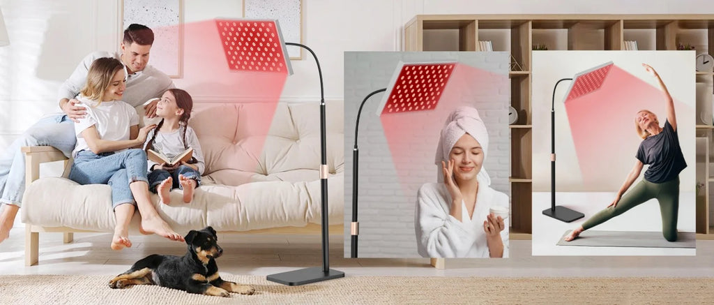 Red Light Therapy Lamp,660&850 nm NIR LED Panel Light with Adjustable Stand,Infrared Red Light Therapy Device for Full Body Skin