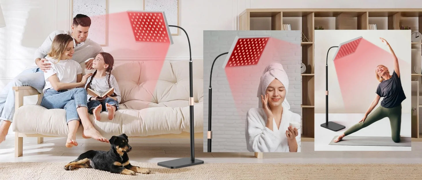 Red Light Therapy Lamp,660&850 nm NIR LED Panel Light with Adjustable Stand,Infrared Red Light Therapy Device for Full Body Skin