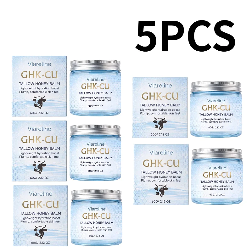 Viareline GHK‑CU Tallow Honey Moisturizing Balm, Copper Peptide Skin Barrier Repair Cream, Gentle Fast‑Absorbing Lotion