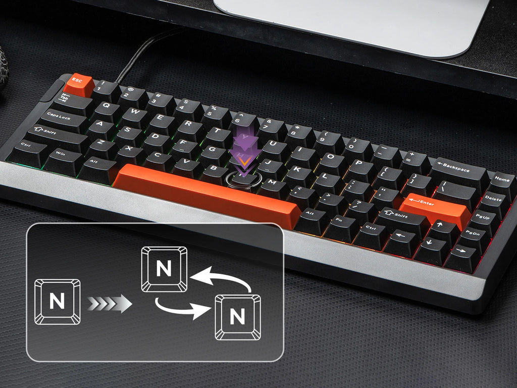 EPOMAKER HE68 Lite 65% ANSI US Layout Tray-Mounted Wired Hall Effect Magnetic Mechanical Keyboard DKS SOCD RGB Backlight