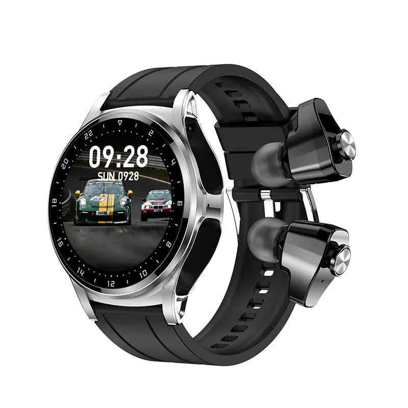 New NFC Smartwatch TWS Bluetooth Headset Two-In-One 1.39HD Display IP67 Waterproof Heart Rate Monitor Male Sports Smartwarch