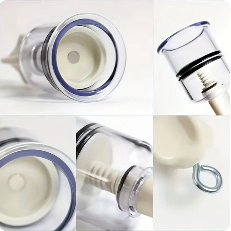 Vacuum Cupping Therapy Set for Muscle Relief - 6-Piece Professional Kit Relaxation Treatment Tidesmit