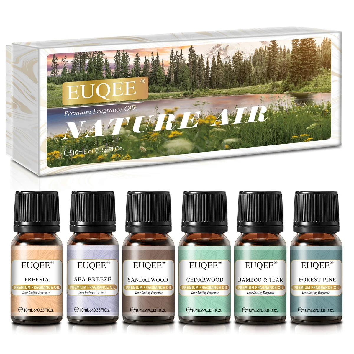 EUQEE 10ML Men's Fragrance Oil For Car Diffuser,Making Candle Leather Forest Pine Coffee Cake Cedarwood Bay Rum 1pcs/3pcs/6pcs