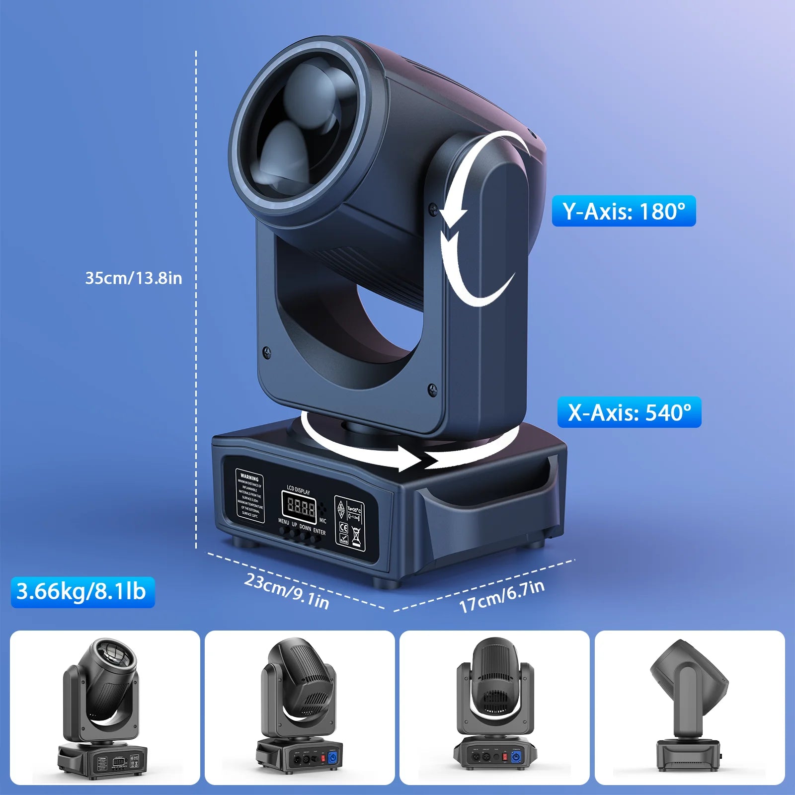 150W LED Moving Head Light RGB Beam Effect Lights DMX512 Stage Lighting Projector for Live Show Concert Bar Club Theater Wedding