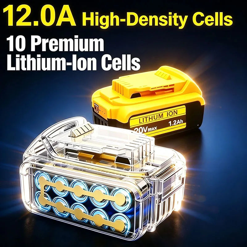 For DeWalt 18v 20V Lithium Ion Batteries 20V 12Ah DCB203 Li ion Battery Replacement DCB206 DCB205 DCB204 DCB200Power Tools
