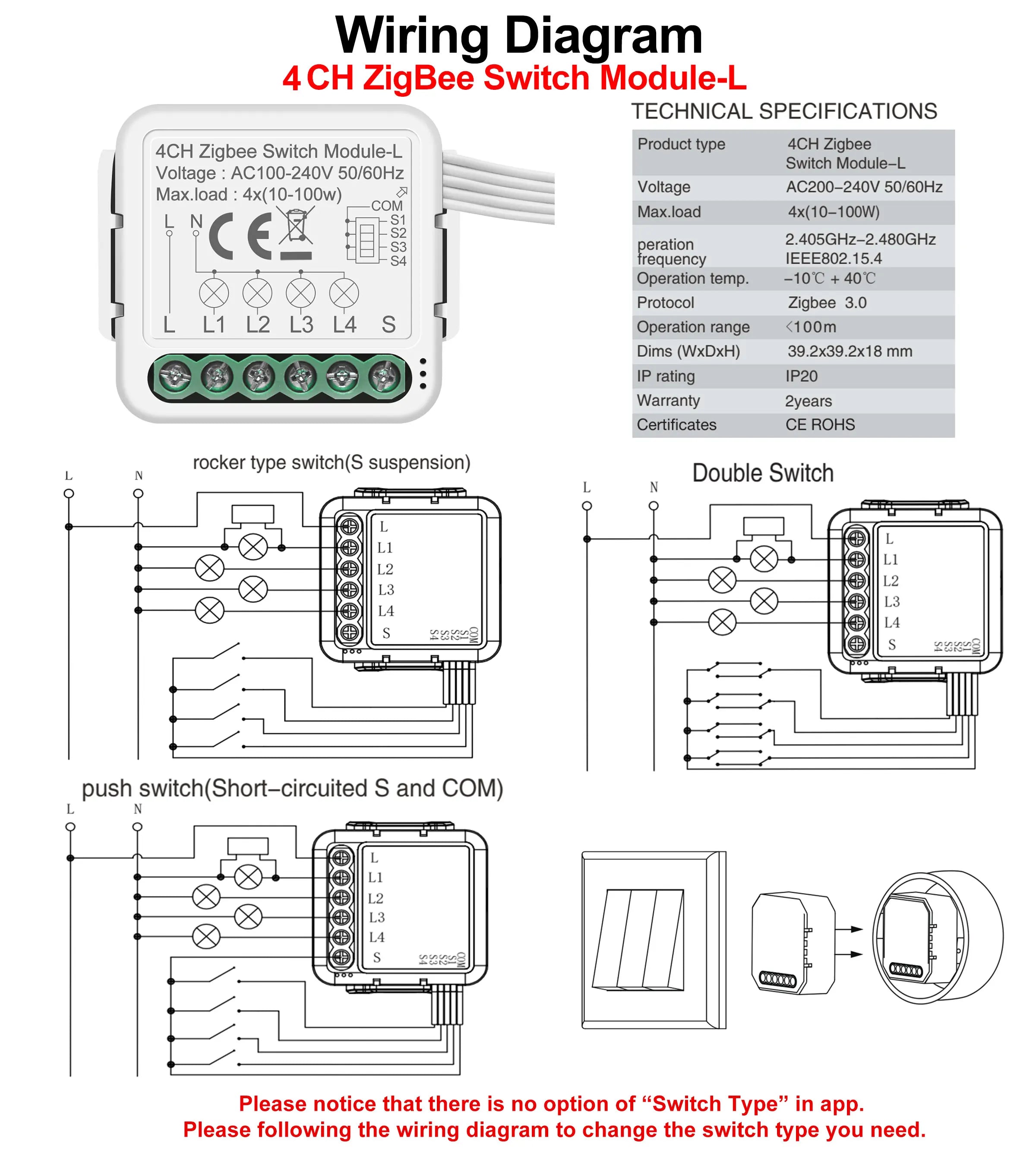 GIRIER Tuya ZigBee 3.0 Smart Switch Module No Neutral Wire Required Smart Home DIY Light Breaker Works with Alexa Google Home