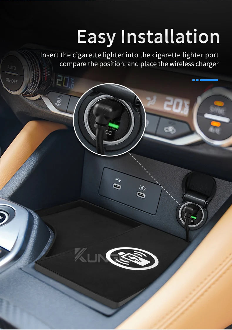 Wireless Car Charger Pad for Nissan Sylphy Sentra 2020-2025 LHD Tidesmit
