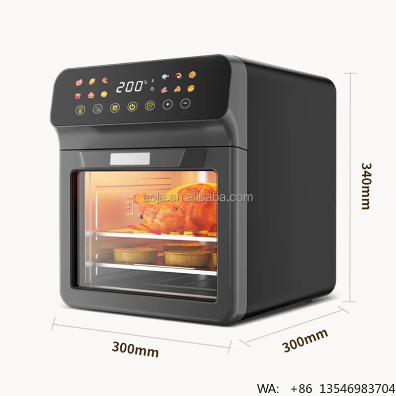 AOJA Factory Smart Stainless Steel Air Fryer Oven 15L Large Capacity Multi-Function Energy Saving Household Kitchen Appliance