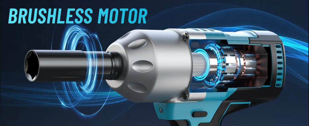 SeeSii 900Nm 1000Nm 1300Nm Cordless Impact Wrench Brushless Electric Impact Gun Kit Battery Powered Tool For Car Tire Repair with 2*4.0Ah Batteries Case LED Light For Makita