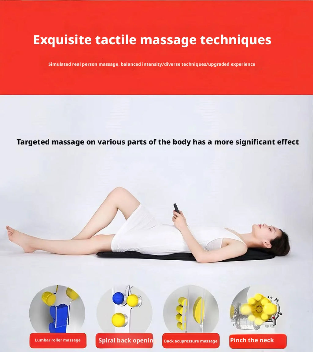 Heated Massage Cushion: Electric Massager for Neck and Back - Black Massage Cushion Tidesmit