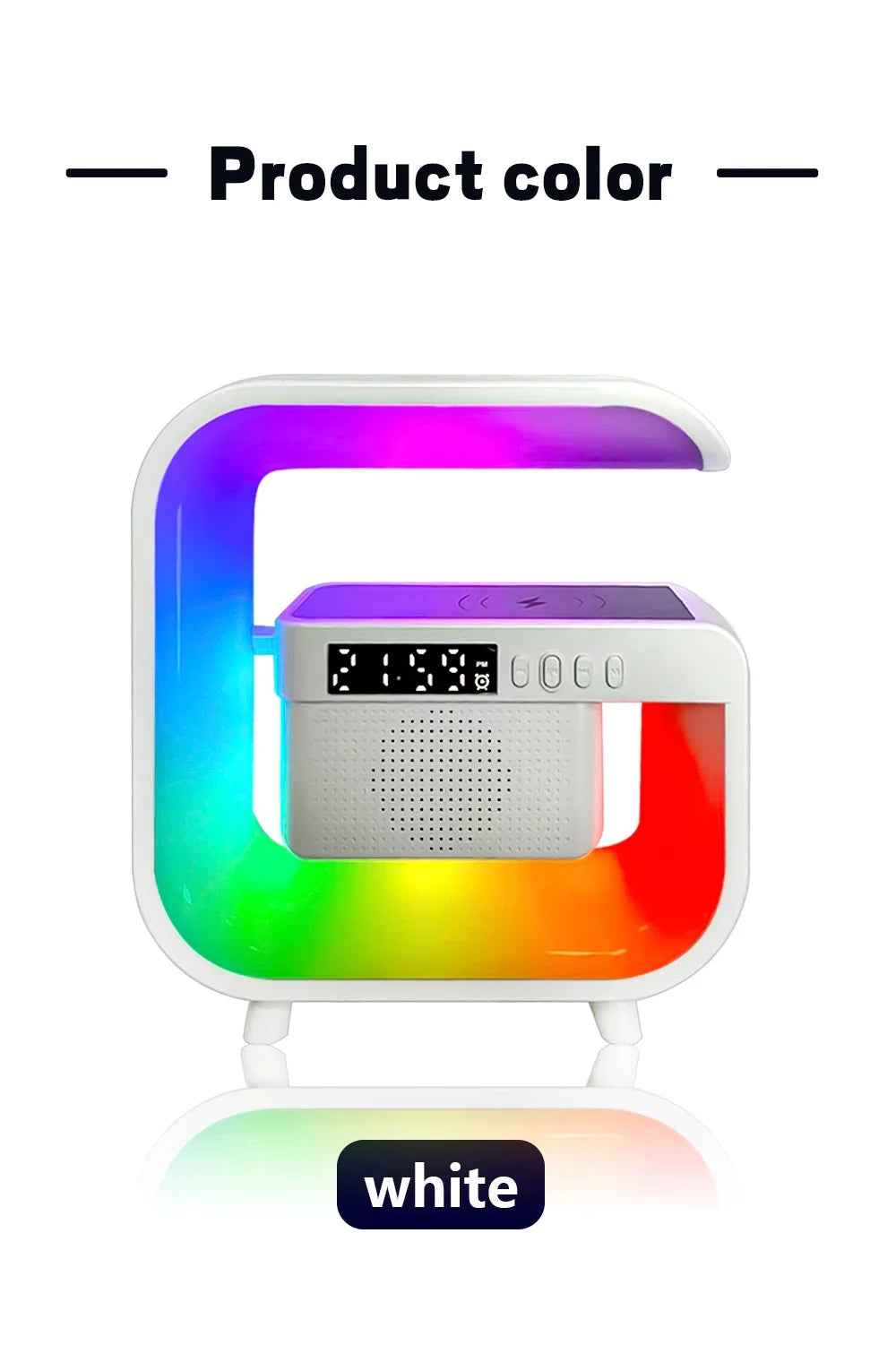 Wireless Charger Stand with Bluetooth Speaker and RGB Light - G3 Black Tidesmit