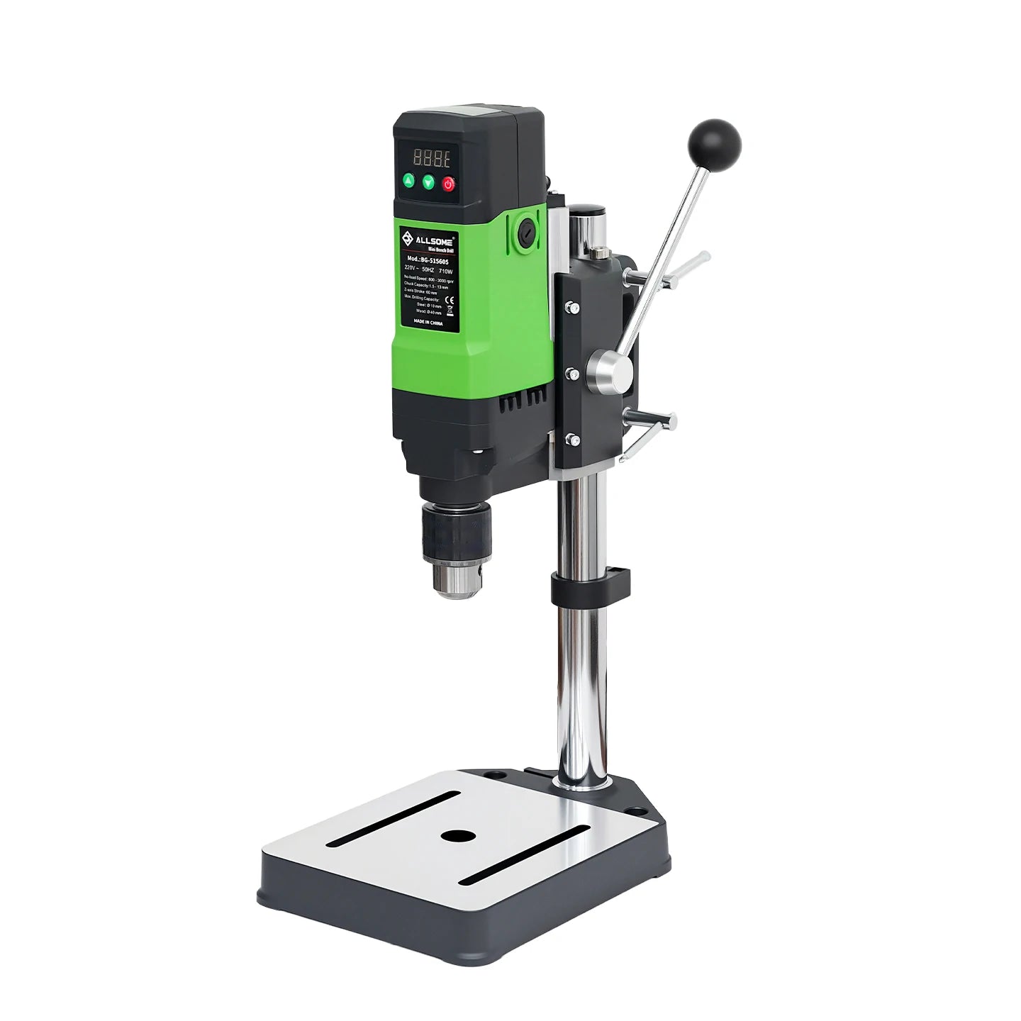 ALLSOME 710W Benchtop Drill Press, 800-3000r/min Variable Speed Drilling Machine,1.5-13mm Chuck