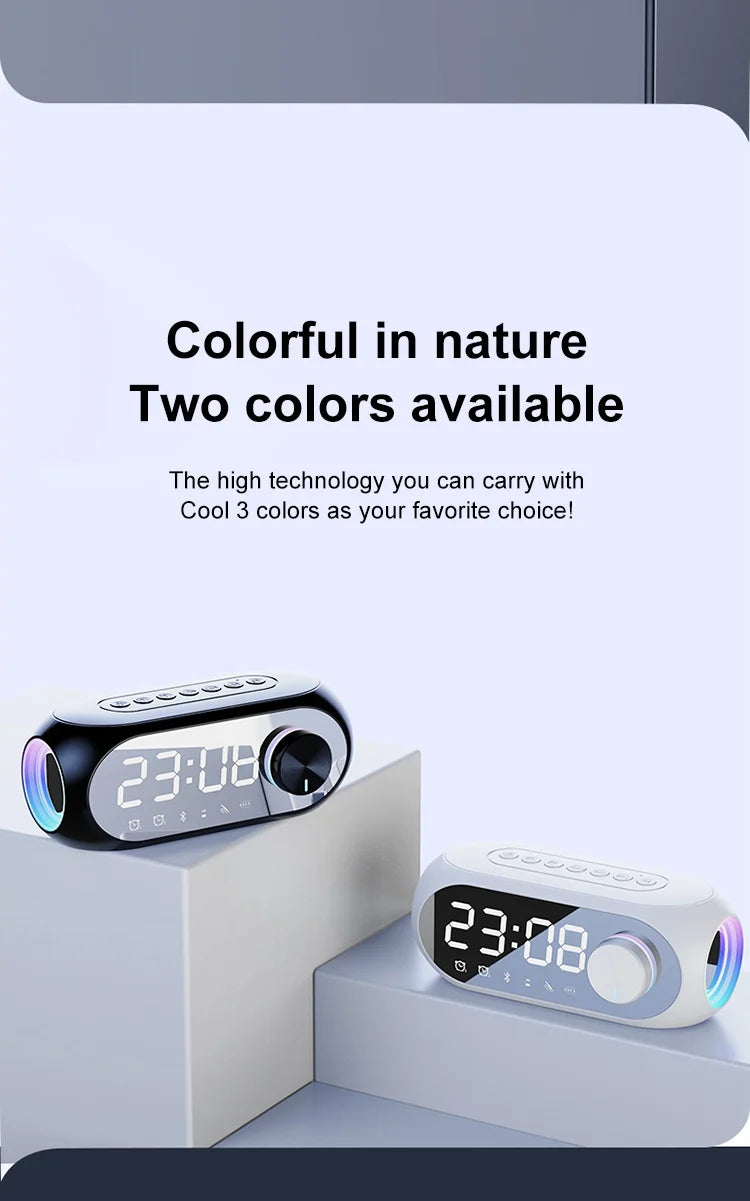 Alarm Clock Portable Bluetooth Speaker Radio FM Subwoofer Wireless Sound Box Music Mini Woofers Caixa De Som Coluna Lamp Bocina