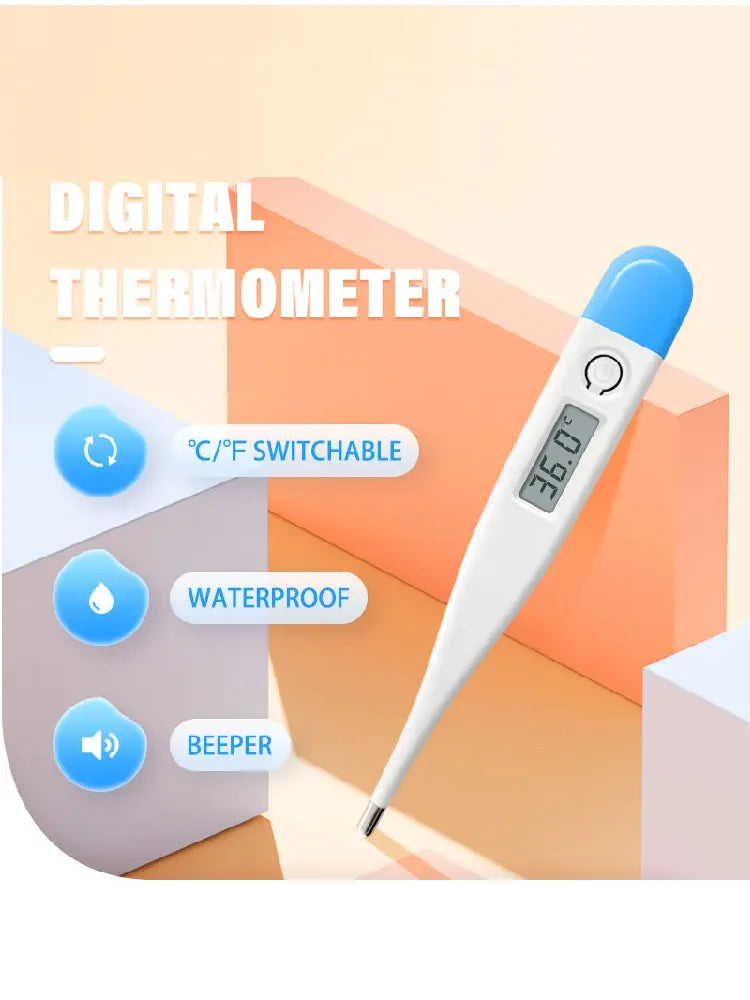 1/2/5pcs Thermometer Fever Digital Basal Body Oral Armpit Rectal Electronic LCD Display High-Precision Measurement Smart Heat