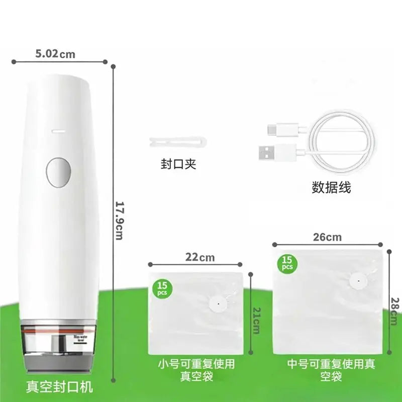 B15C Compact For Food Vacuum Sealer, Rechargeable Handheld Machine Ideal For Sous Vide& Meal Prep