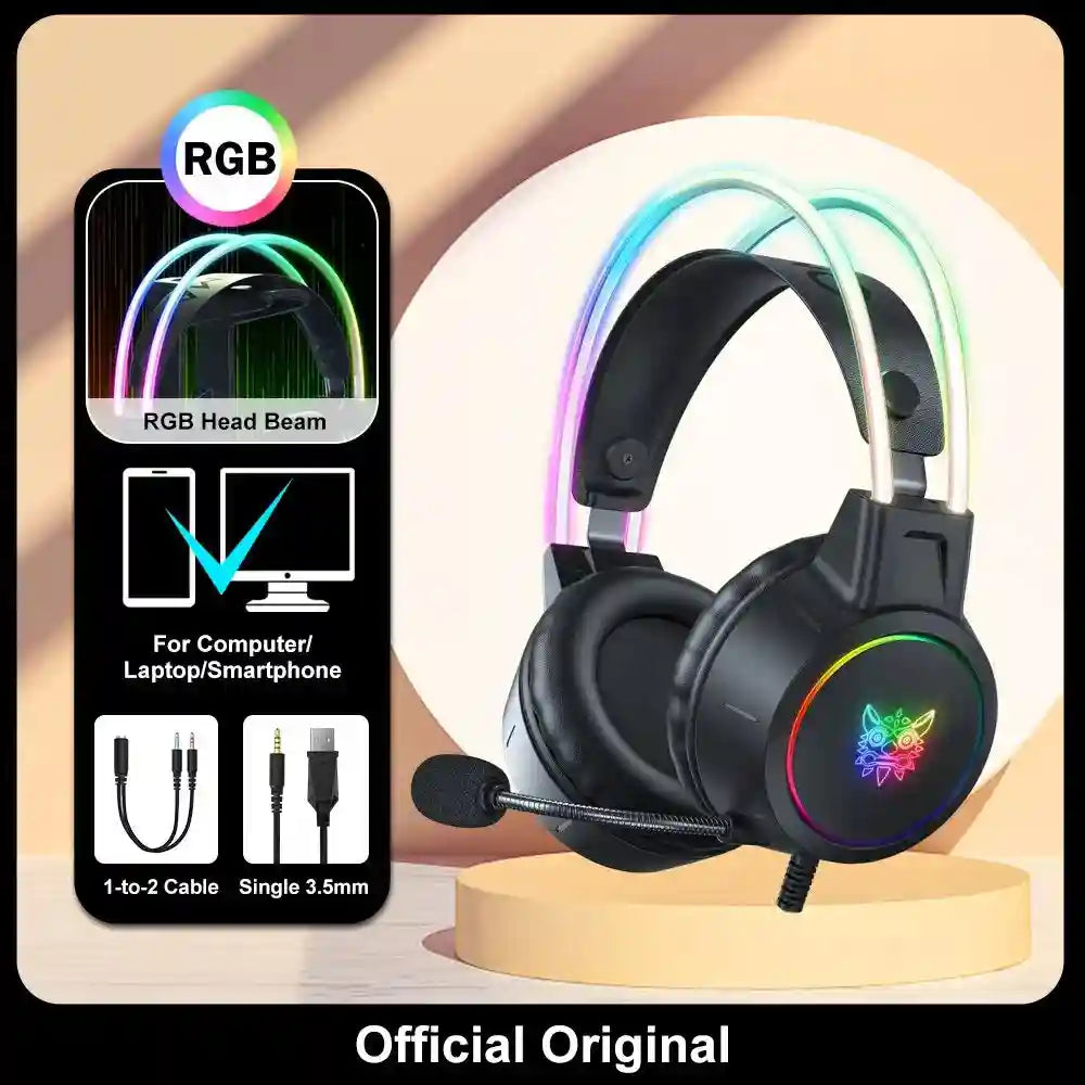Pink Cat Ear Gaming Headset | Wireless Over-Ear Headphones with Mic Black without Ear Tidesmit