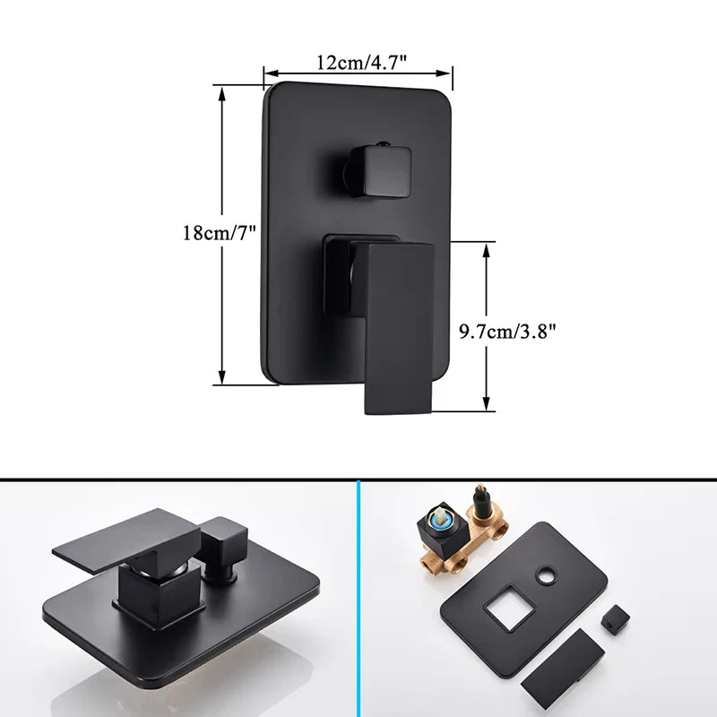 Bathroom Showe Faucet Rainfall Shower Head Wall Mounted Shower Mixer Tap Shower Set