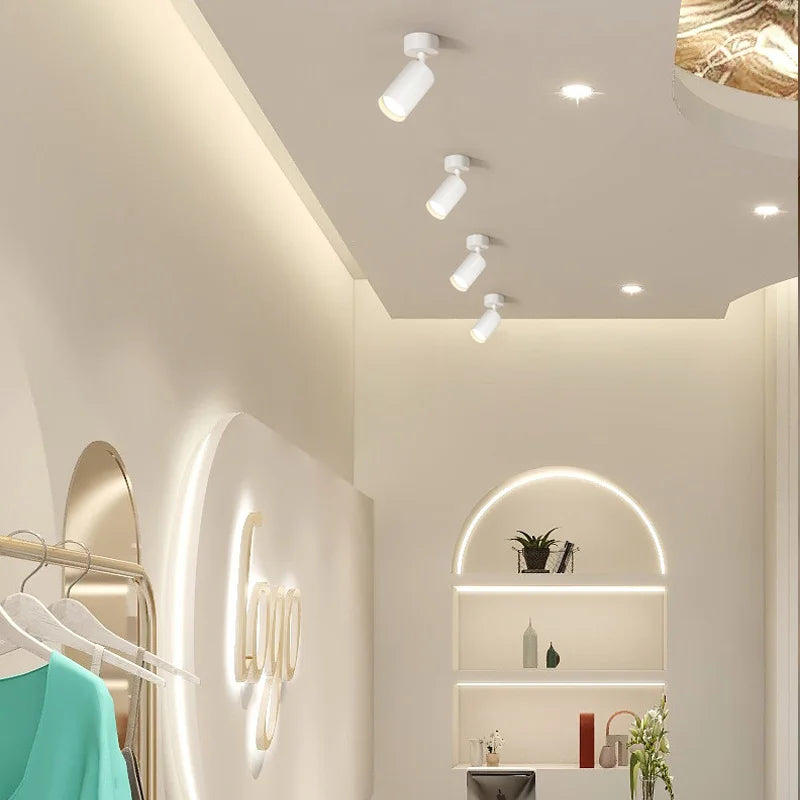 Led Spotlights 85-265V Led Downlight Surface Mounted Spot Lamps Tricolor Indoor Lighting Fixture for Living Room Bedroom Kitchen