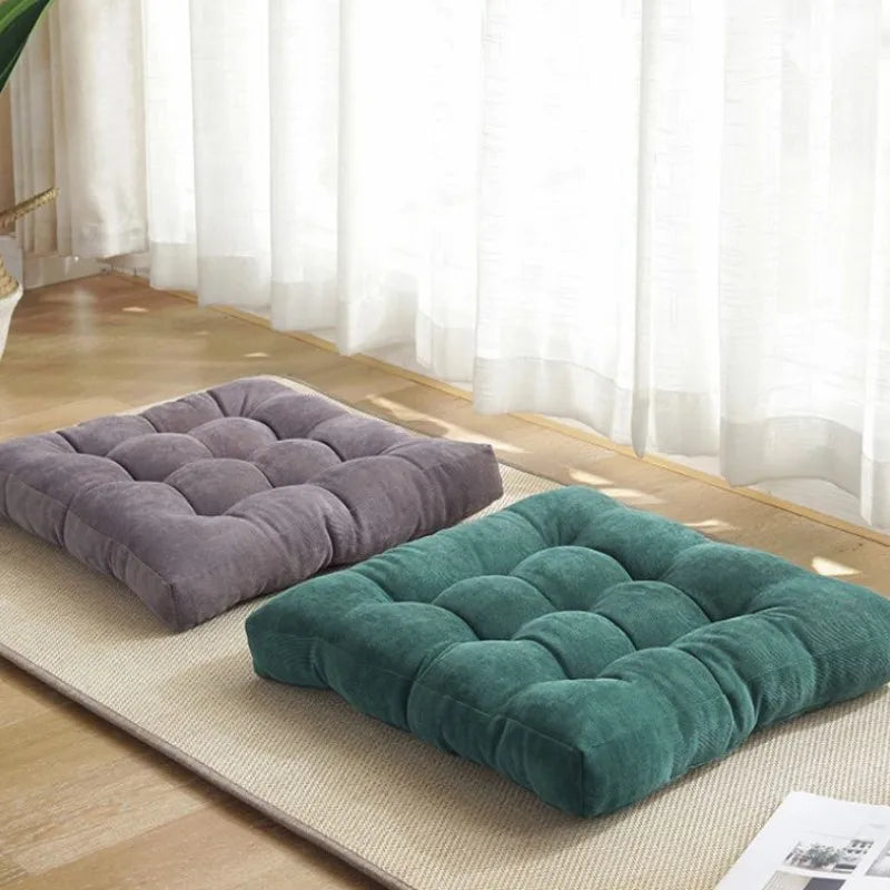 Big Square Corduroy Floor Seat Cushion Chair Cushions Tatami Meditation Yoga Thickened Windows Pad for Adults Seating Pillow