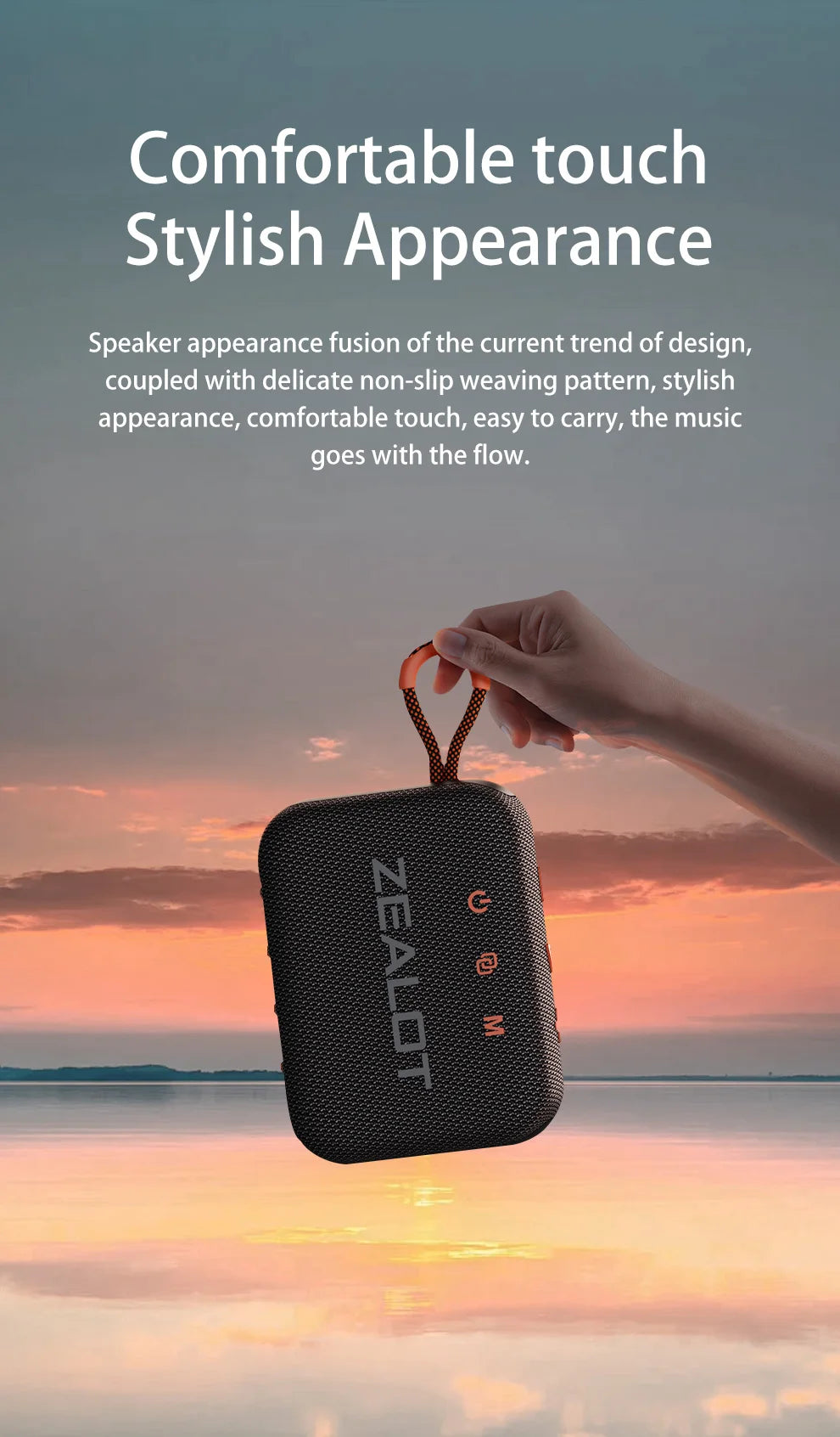 ZEALOT-S75 10W Portable Subwoofer Wireless Shower Speaker, Hifi Sound Quality, Dual Pairing, 3000mAh Battery, 16 Hours Playtime