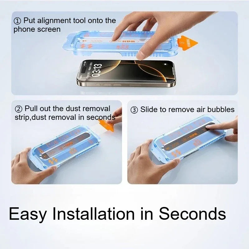iPhone 17 Pro Screen Protector - 9H Tempered Glass with Dust-Free Tech Tidesmit