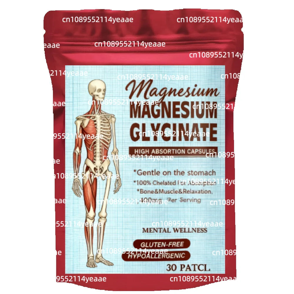 Magnesium Glycinate Transdermal Patches for Stress, Nerves, Sleep, Muscles, Metabolism 30 Patches