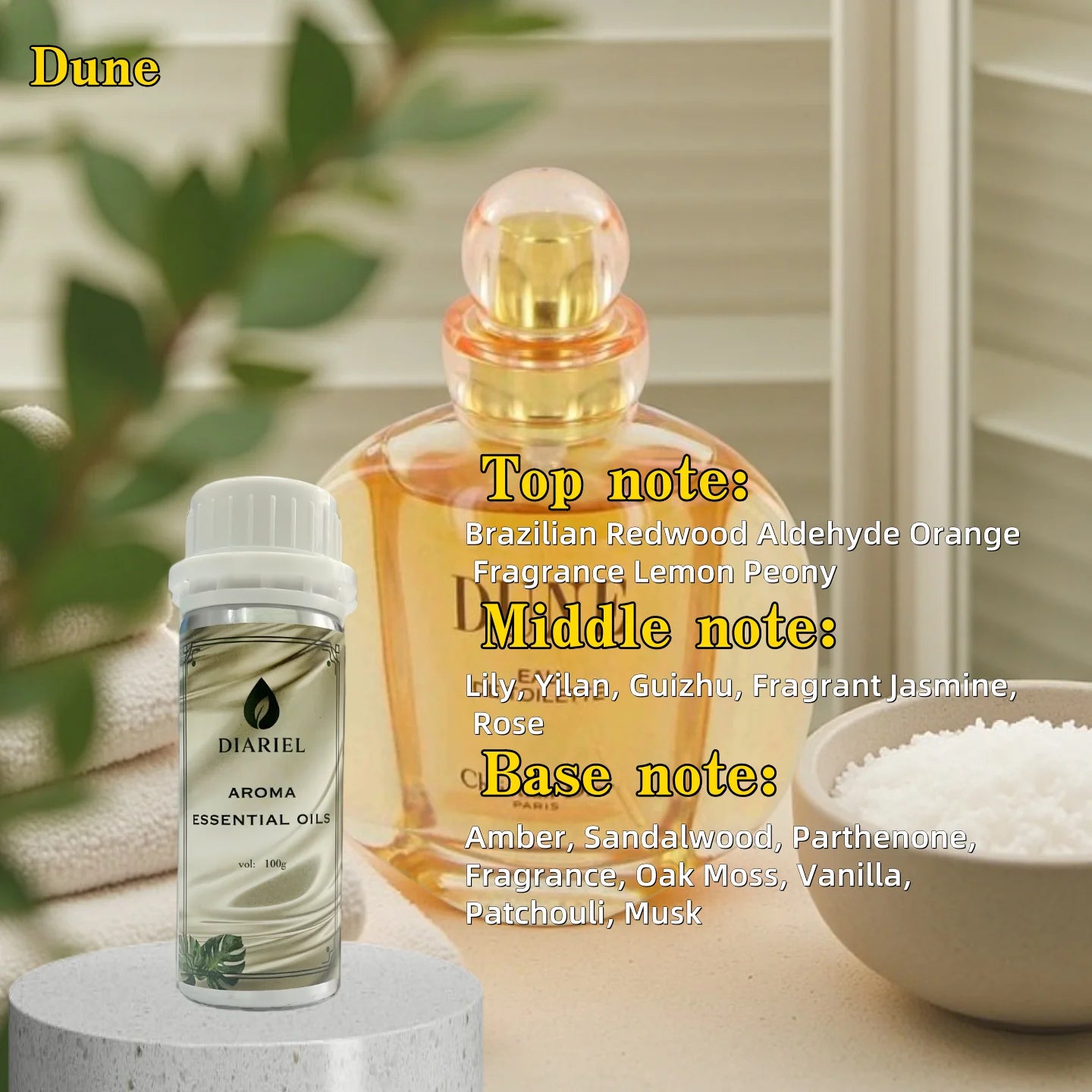 100ml Diaurelle Diffuser For Fragrance Oils Scent Hotel Premium Essential Oil for Aromatherapy Diffuser Waterless Diffuser Oil