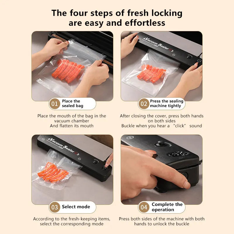 Food Sealing Portable Home Vacuum Kitchen Helper 220V Automatic Packaging Machine Food Vacuum Sealing Machine New