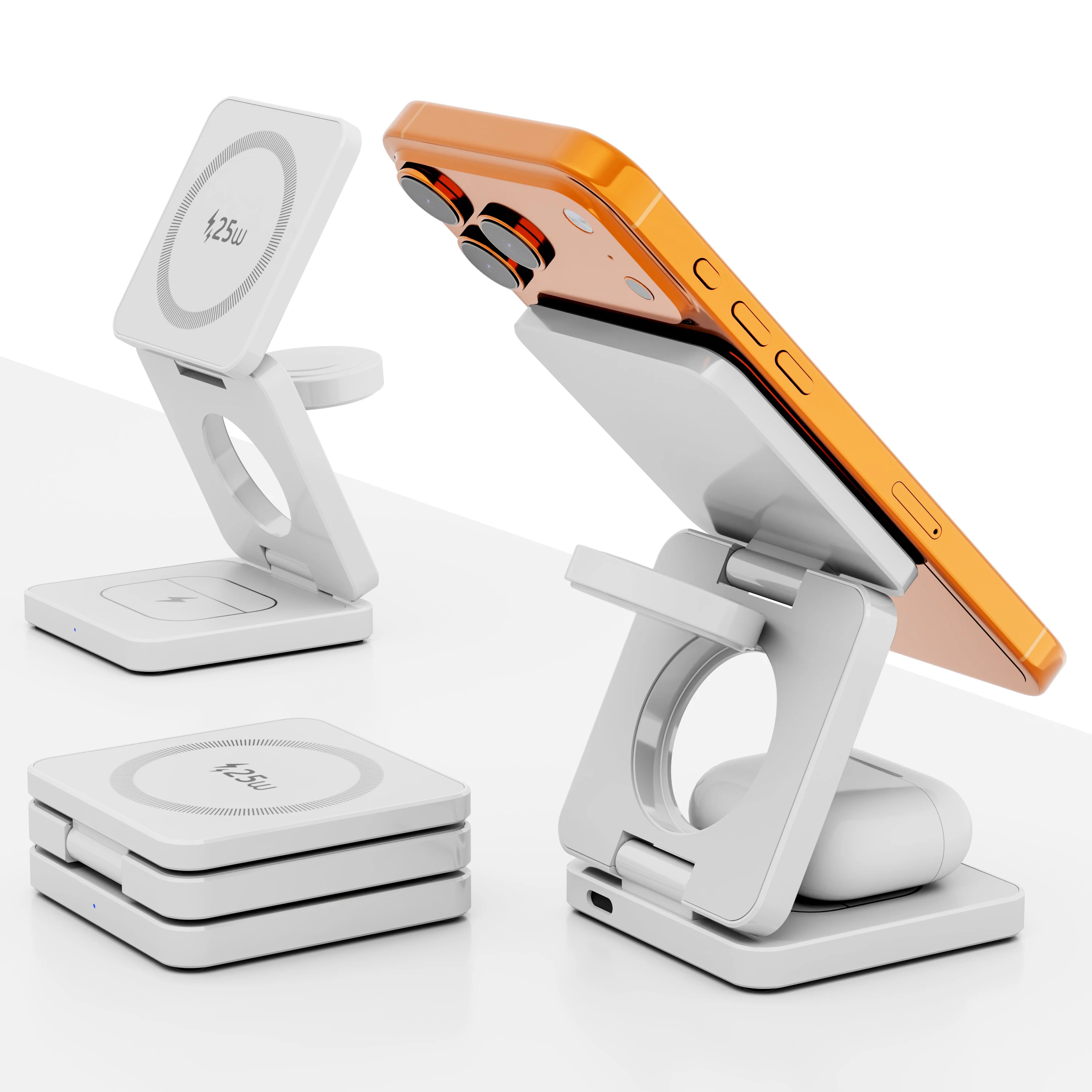3-in-1 Magnetic Wireless Charger: 25W Qi2 Certified Foldable Stand Tidesmit