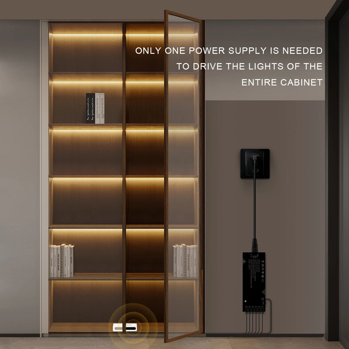 Door Motion Sensor COB Light Smart Switch LED Strip Night Light DIY Black PCB LED Tape Cabinet Wardrobe Lamp Staircase Backlight